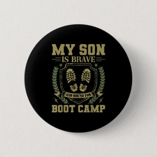 Mijn zoon is dapper en gaat naar de trainingskamp ronde button 5,7 cm