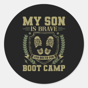 Mijn zoon is dapper en gaat naar de trainingskamp ronde sticker