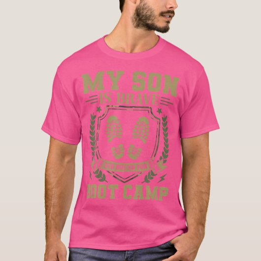 Mijn zoon is dapper en op weg naar Boot Camp T-shirt (Voorkant)