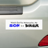 Mijn zoon is een Biker Bumpersticker (Op auto)