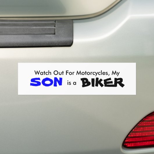 Mijn zoon is een Biker Bumpersticker (Op auto)