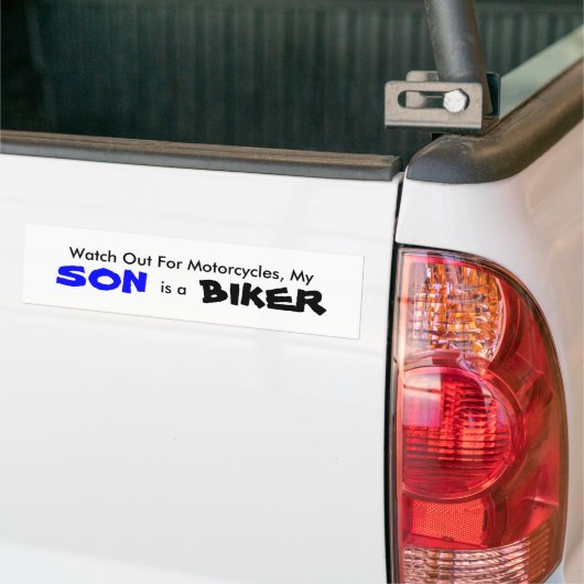 Mijn zoon is een Biker Bumpersticker (Op Truck)