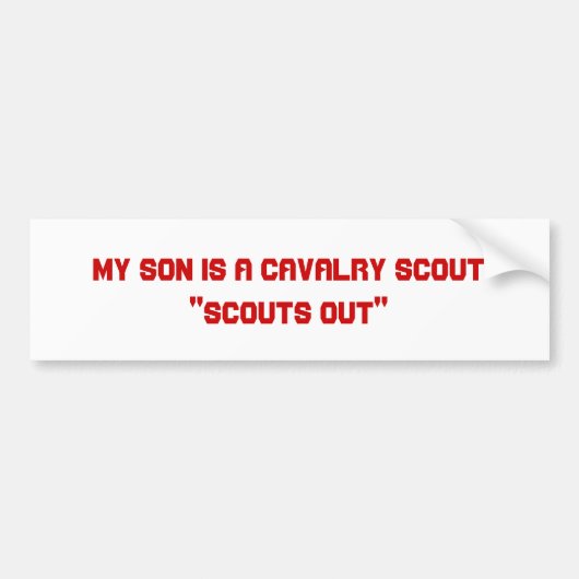 Mijn zoon is een Cavalry Scout Bumpersticker (Voorkant)