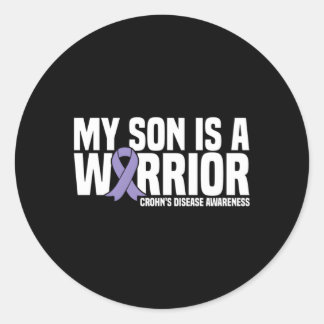 Mijn zoon is een krijger van de ziekte van Crohn Ronde Sticker