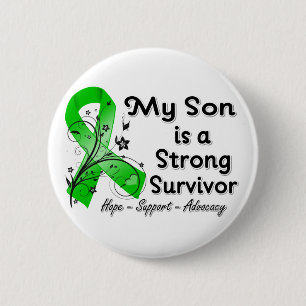 Mijn zoon is een sterk Survivor Green Ribbon Ronde Button 5,7 Cm
