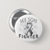 Mijn zoon is een vechtgrijs ronde button 5,7 cm (Voorkant /achterkant)