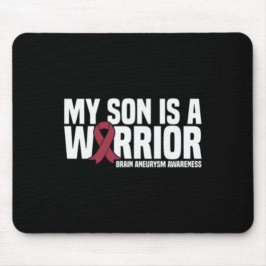 Mijn Zoon is een Warrior Brain Aneurysm Awareness Muismat (Voorkant)