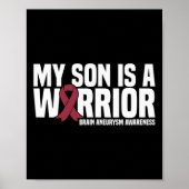 Mijn Zoon is een Warrior Brain Aneurysm Awareness Poster (Voorkant)