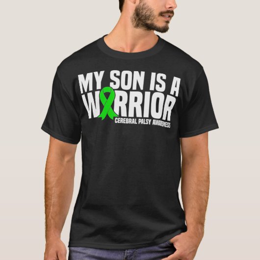 Mijn zoon is een Warrior Cerebral Palsy Awareness T-shirt (Voorkant)