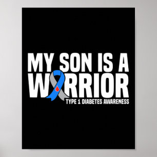 Mijn zoon is een Warrior Type 1 Diabetes Awareness Poster