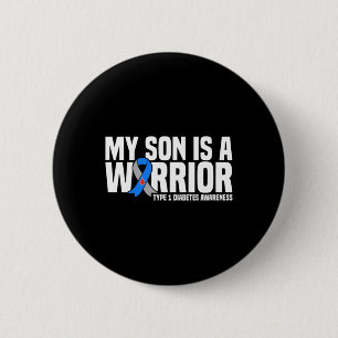 Mijn zoon is een Warrior Type 1 Diabetes Awareness Ronde Button 5,7 Cm