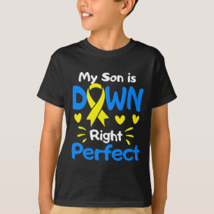 Mijn zoon is helemaal perfect Downsyndroom bewustz T-shirt