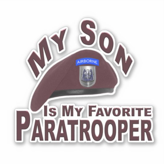 Mijn zoon is mijn favoriete paratrooper sticker (Voorkant)