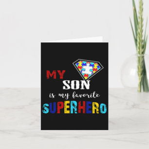 Mijn zoon is mijn favoriete superheld Autism Aware Kaart