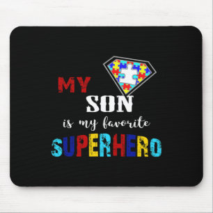 Mijn zoon is mijn favoriete superheld Autism Aware Muismat