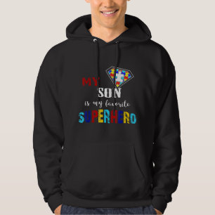 Mijn zoon is mijn favoriete superheld Autism Gift Hoodie