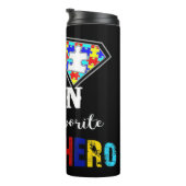 Mijn zoon is mijn favoriete superheld Autism Gift  Thermosbeker (Geroteerd rechts)