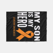 Mijn zoon is mijn held_ leukemie kanker ondersteun fleece deken (Voorkant (Horizontaal))