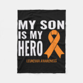 Mijn zoon is mijn held_ leukemie kanker ondersteun fleece deken (Voorkant)