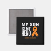 Mijn zoon is mijn held_ leukemie kanker ondersteun magneet (Voorkant / Achterkant)