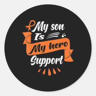 Mijn zoon is mijn steun voor leukemiekanker Awaren Ronde Sticker