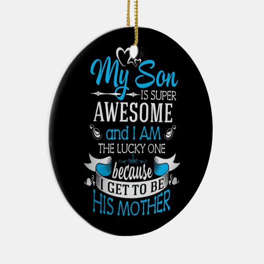 Mijn zoon is super geweldige keramisch ornament (Rechts)