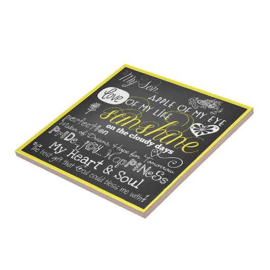 Mijn Zoon Liefde en Inspiratie Keramische Tegel Tegeltje (Zijkant)