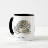 Mijn zoon...Mijn vriend Waterverf Wolf Art Mok (Voorkant links)