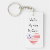Mijn zoon My Hero My Sailor US NAVY mama Sleutelha Sleutelhanger (Voorkant)