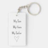 Mijn zoon My Hero My Sailor US NAVY mama Sleutelha Sleutelhanger (achterkant)