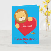 Mijn zoon op Valentijnsdag, mooie leeuw Kaart (Gele Bloem)