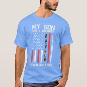Mijn zoon staat achter je Trots leger vader Milita T-shirt