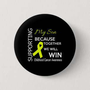 Mijn zoon steunen, want samen zullen we winnen ronde button 5,7 cm