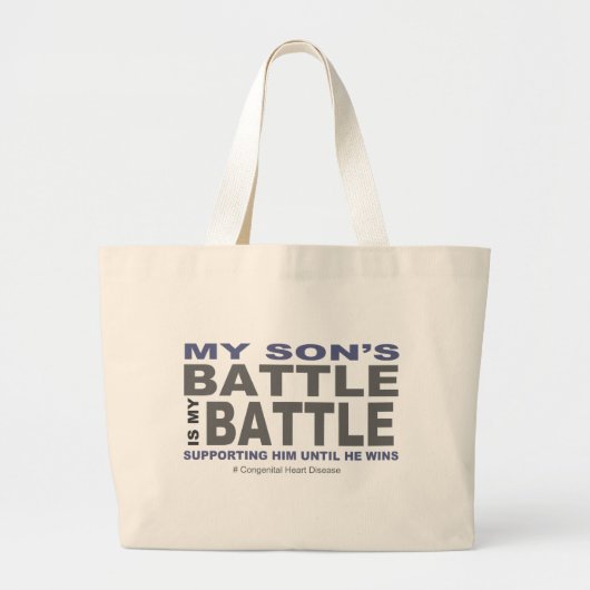 Mijn zoon vecht grote tote bag (Voorkant)