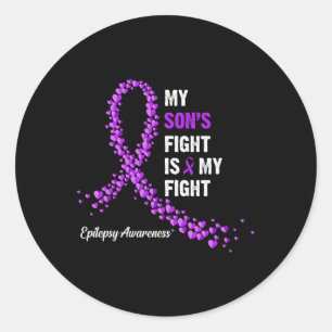 Mijn zoon vecht is mijn anti-epilepsiegertheid ronde sticker
