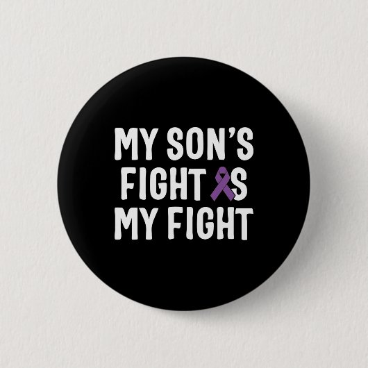 Mijn zoon vecht tegen alvleesklier-kanker ronde button 5,7 cm (Voorkant)