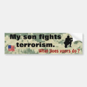 Mijn zoon vecht tegen terrorisme bumpersticker (Voorkant)