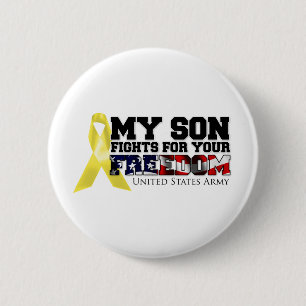 Mijn zoon vecht voor je vrijheid ronde button 5,7 cm