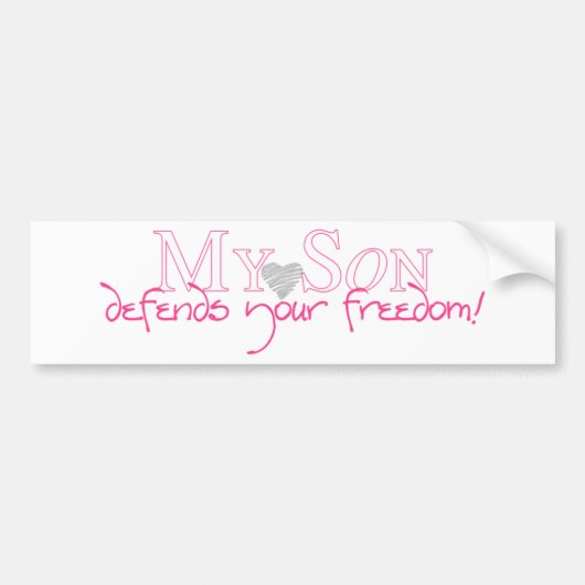 mijn zoon verdedigt uw FREEDOM bumpersticker (Voorkant)