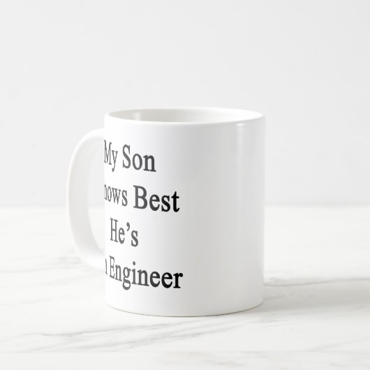 Mijn zoon weet het beste dat hij ingenieur is koffiemok (Voorkant links)