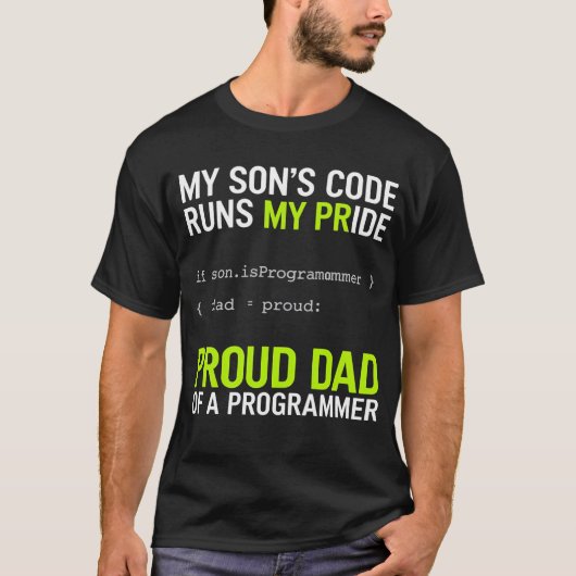 Mijn Zoon's Code Laat Mijn Trots Lopen T-shirt (Voorkant)