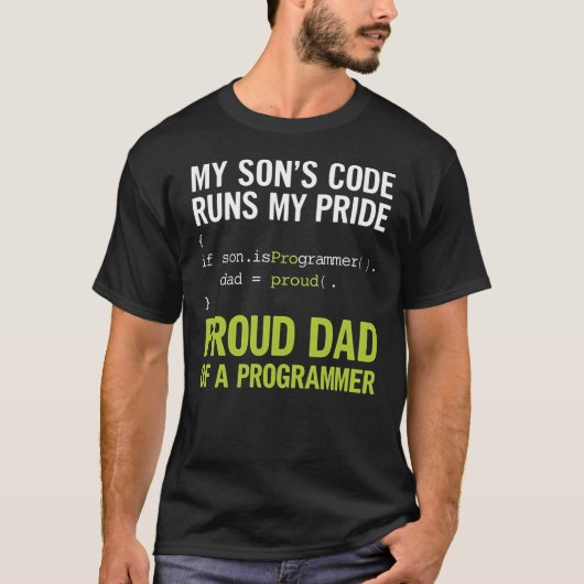 Mijn Zoon's Code Laat Mijn Trots Lopen T-shirt (Voorkant)
