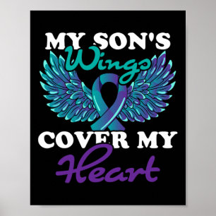 Mijn zoon's Wings Hoesje Mijn hart Zelfmoordpreven Poster