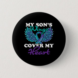 Mijn zoon's Wings Hoesje Mijn hart Zelfmoordpreven Ronde Button 5,7 Cm