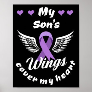 Mijn zoon's Wings Hoesje Mijn hartoverdosis bewust Poster