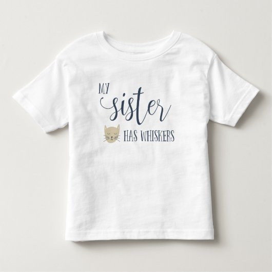 Mijn zus heeft een WHISKERS-typografie Kinder Shirts (Voorkant)