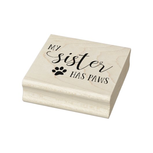 Mijn zus heeft PAWS-typografie Rubberstempel (Stempel)