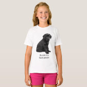 Mijn zus is Black Lab- Black Labrador Schattige Pu T-shirt (Voorkant volledig)