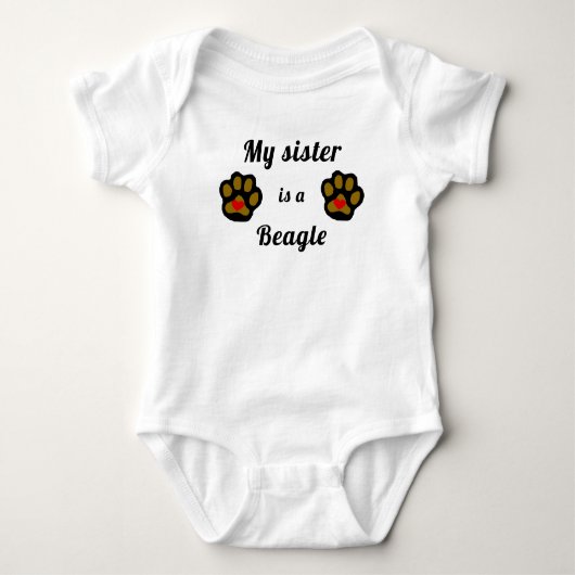 Mijn zus is een Beagle Romper (Voorkant)