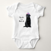 Mijn zus is een Black Lab- Black Labrador Retrieve Romper (Voorkant)